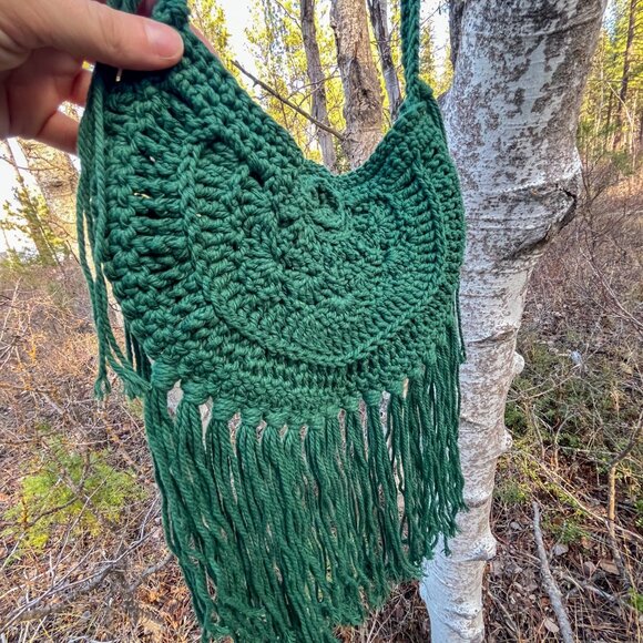 Handmade crochet fringe purse, brand new! - Picture 2 of 4